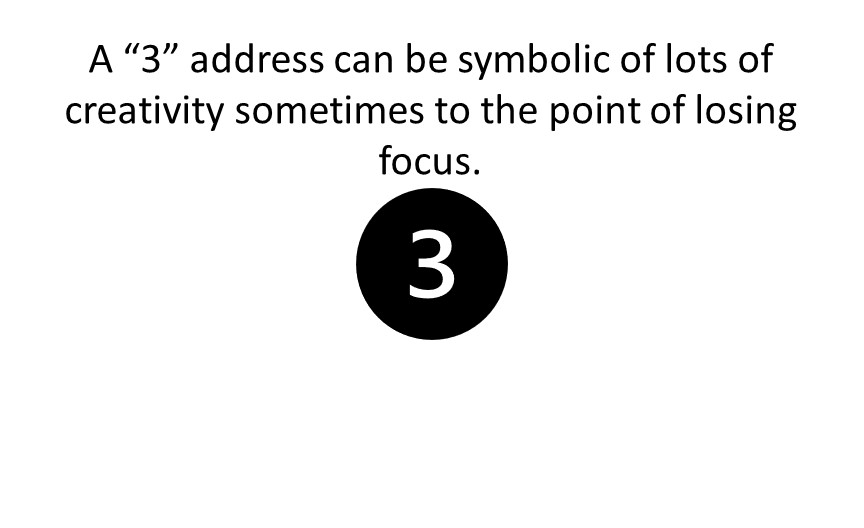 Feng Shui house number / address number tip for a house number 3