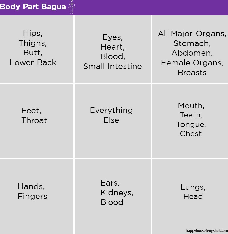 Feng Shui Body Part Bagua Map